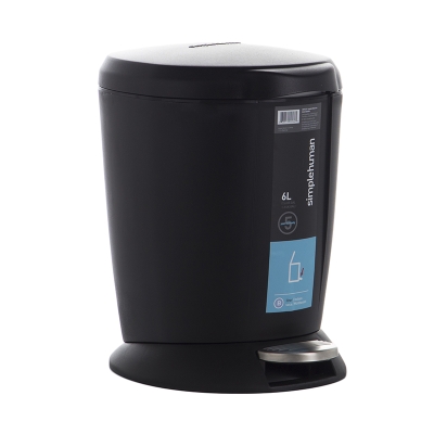 Basurero De Pedal Negro 6 L