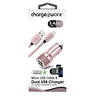 Chargeworx Cargador USB Para Carro CV3044RG