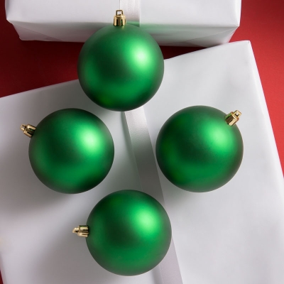 Bolas De Navidad Verde Mate Juego de 4