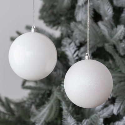 Bolas De Navidad Iridiscente Blanco Juego de 2