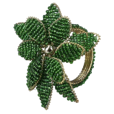 Aro Para Servilletas Poinsettia Verde