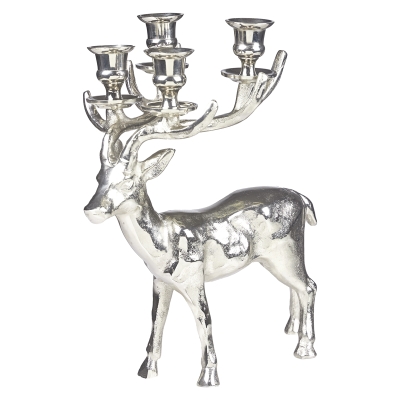 Reindeer Portavela Metálico Dorado 16x17x8 Pulgadas