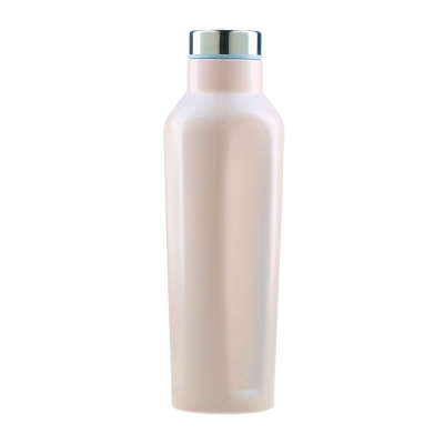Botella con Tapa Cromada de Acero Inoxidable Crema 17Oz.