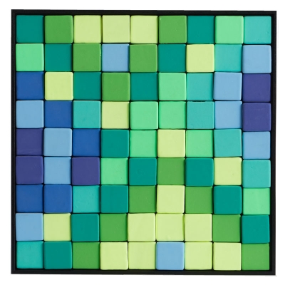 Cuadro Elementos Azul 23" x 23"