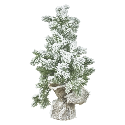 Árbol de Navidad Nevado Base Yute 22"
