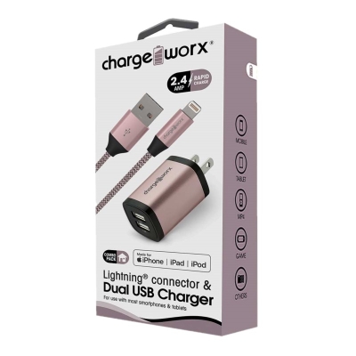 Cargador Chargeworx De  Pared Dual CX3203RG