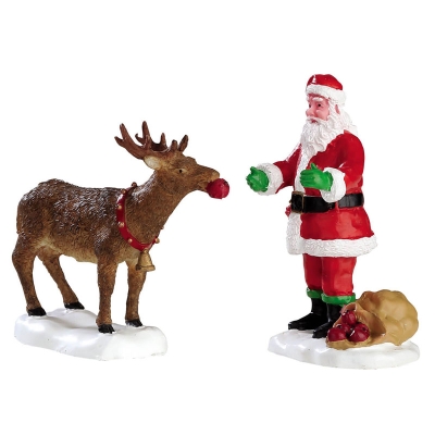 Figura Santa Con Manzana Juego de 2