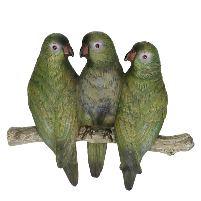 Trio De Cotorras Decorativas Verde