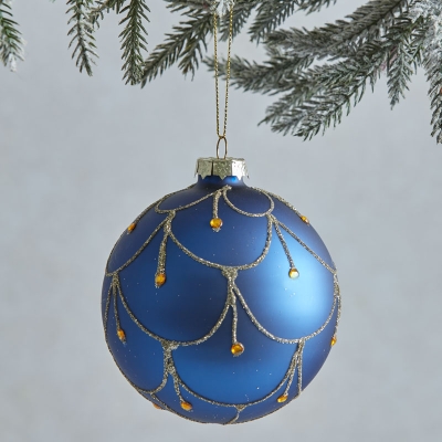 Bola De Navidad Azul Mate