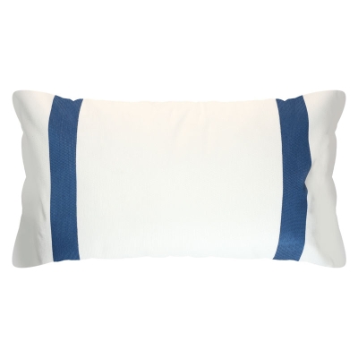 Haus Funda De Cojín Jahan Blanco y Azul Marino 13" x 23"