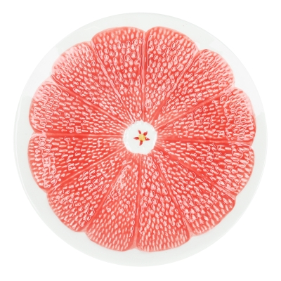Plato Postre Grapefruit Rojo