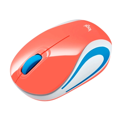 Logitech Mini Mouse Óptico Inalámbrico M187 Coral