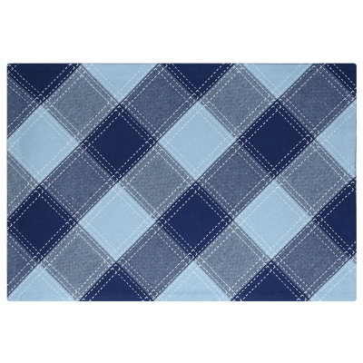 Checkered Individual Azul 13x19"