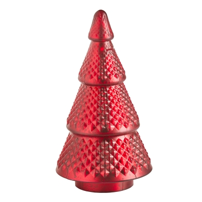 Arbol Decorativo Vidrio Rojo 11X6"