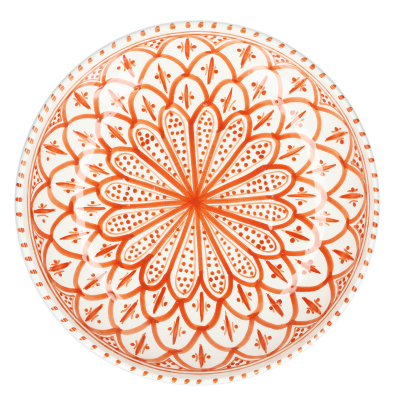 Oriental Fuente de Servir Redondo Naranja 13"