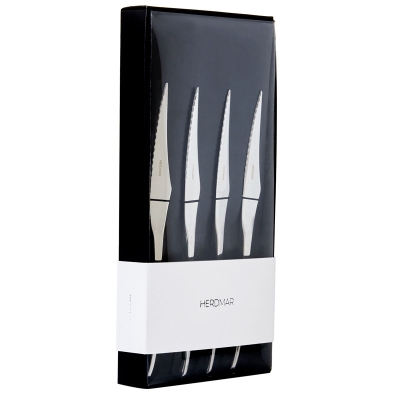 Cuchillo Bife Para Carne Plateado De 4 Pzas