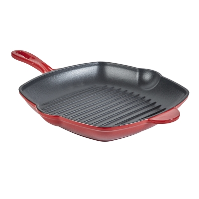 Sartén Cuadrado Esmaltado Rojo 12"