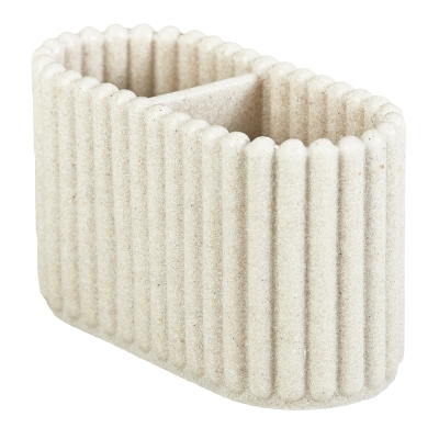 Portacepillos Crown Resina Marfil 6x3"