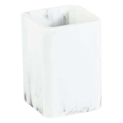 Porta Cepillos Marble Blanco