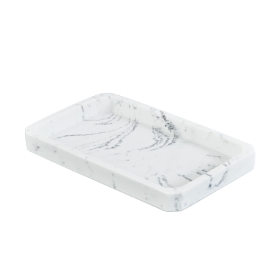 Bandeja  Marble Resin Blanco 8x5x1"
