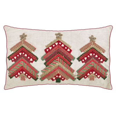 Cojín Trees Marfil/Rojo 12x20 Pulgadas