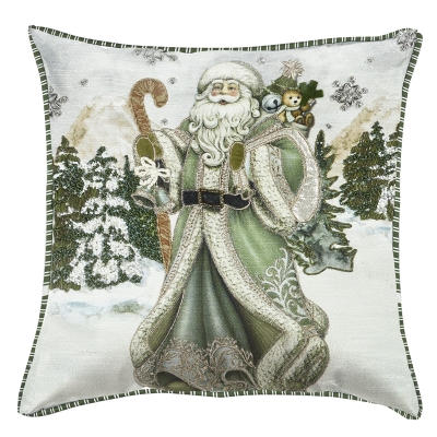 Cojín Navideño Santa Blanco 18x18 Pulgadas