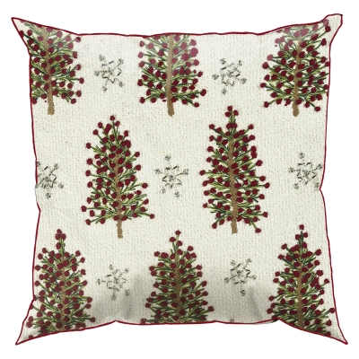 Cojín Árbol de Navidad Blanco 20x20  Pulgadas