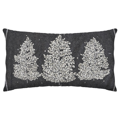 Cojín Navideño Arboles Gris 14x24 Pulgadas