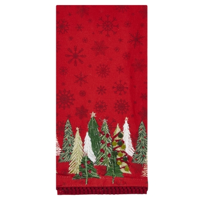 Toalla Cocina Árbol Rojo 28"