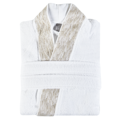 Mabel Bata de Baño Natural / Blanco L/XL