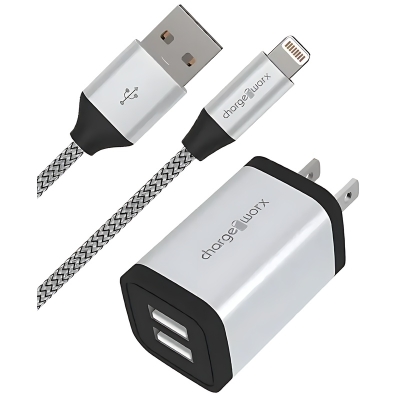 Cable  Lightning 10 Pies Plata Chargeworx