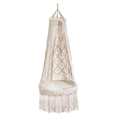 Silla Colgante de Macramé Crema