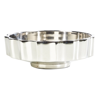 Bowl Decorativo Ribbed Plateado Mediano 11"