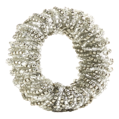 Aros de Servilletas Cuentas Plateado 2"