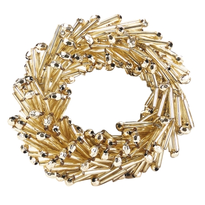 Aros de Servilletas Cuentas Dorado 3"
