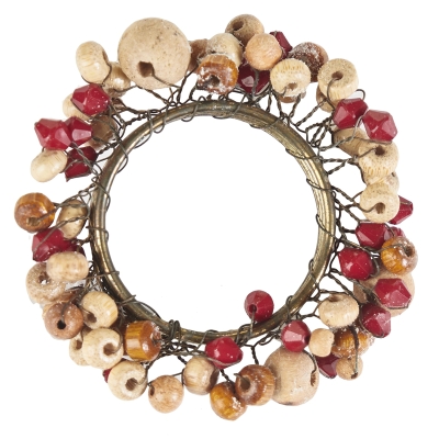 Aros de Servilletas Cuentas Mad Natural Rojo 3"