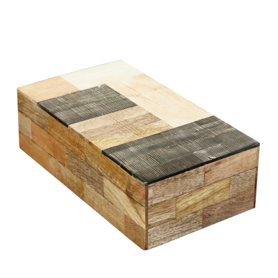 Caja Decorativa en Madera Marfil 2"