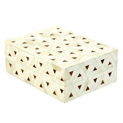 Caja Decorativa en Madera Blanco 3"