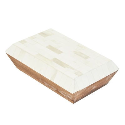 Caja Decorativa en Madera Marfil 3"
