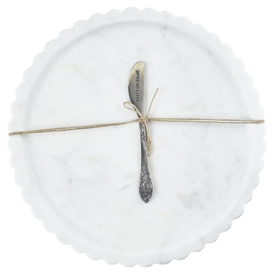 Tabla de Queso Marmol Blanco 11"