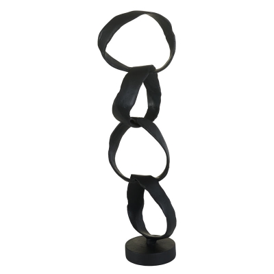 Escultura Aros Decorativos Metal Negro 21"
