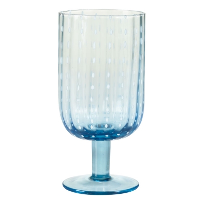 Copa de Vino Tiare Azul con Borde Blanco 14"