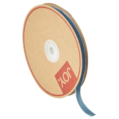 Cinta Terciopelo Azul Claro 3/8 Pulgadas 10 Yardas