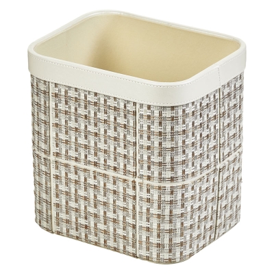 Basurero de Piel Parchos Crema 8" (H)