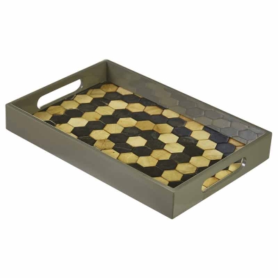 Fasano Bandeja Decorativa Rectangular de Madera 8"