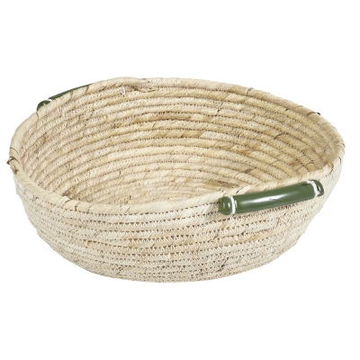 Maize Canasta Redondo con Asa Verde  11"