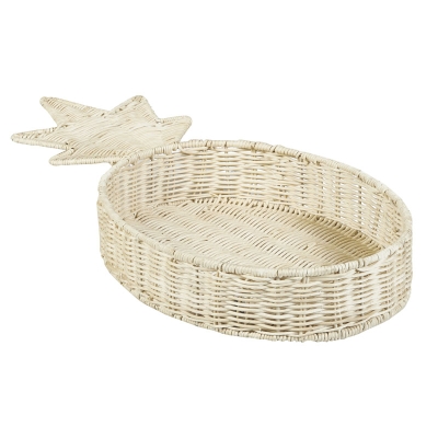Canasta de Piña Ratán Blanco 4"