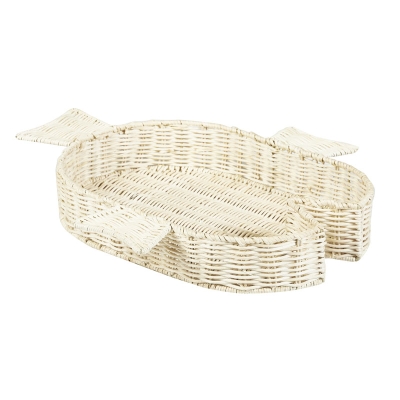 Canasta de Pez Ratán Blanco 3"