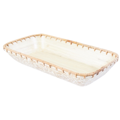 Tulum Bandeja Decorativa de Bambú/Ratán 8"