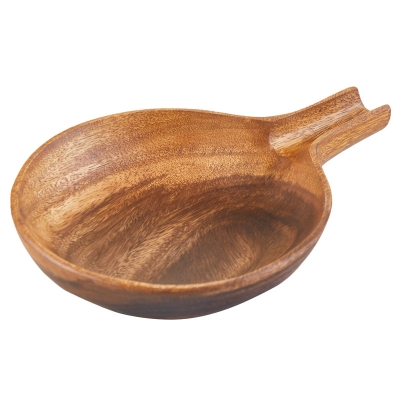 Fuente para Servir con Mango de Madera Natural 2"